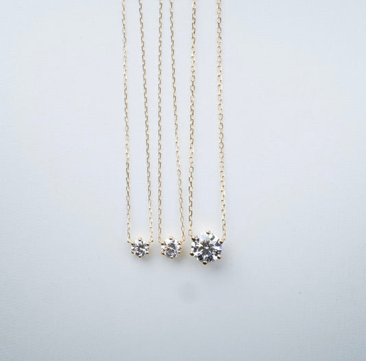一粒ネックレス K18 0.3ct
