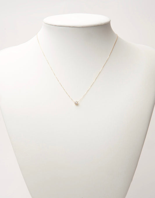 一粒ネックレス　K18 0.2ct