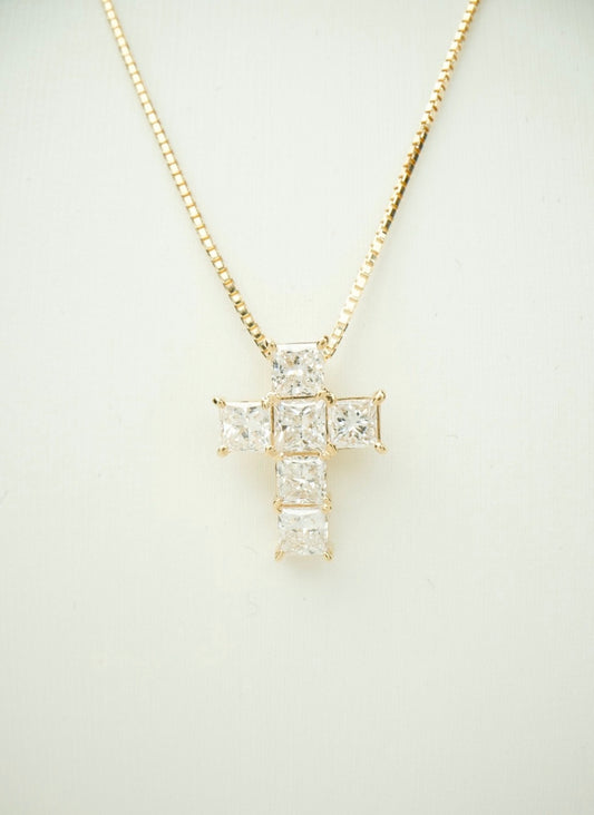 クロスペンダント　K18 1.01ct 50cm